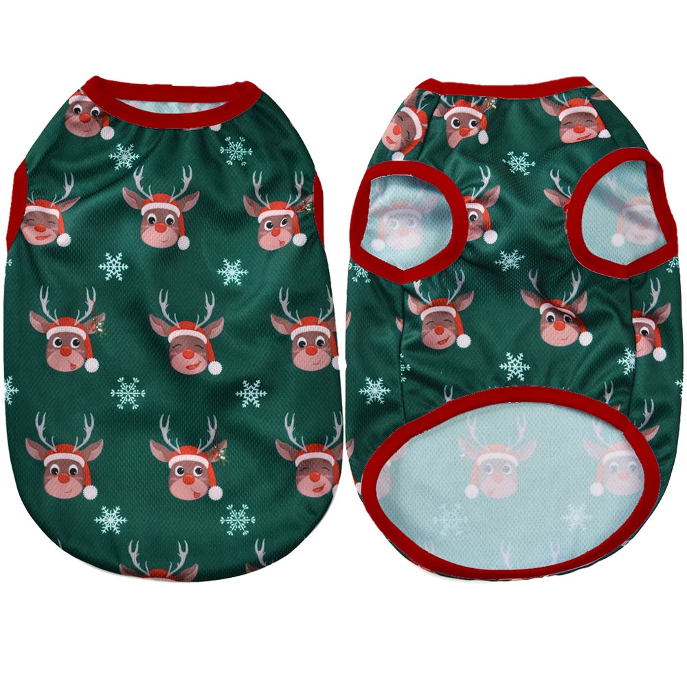 🎉 Christmas Party Vest – Festive Print for Small Pets