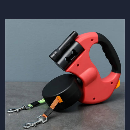 🐕‍🦺 Premium 3M Retractable Double Dog Leash – No-Tangle, Reflective & LED Smart Walking Lead 🌙