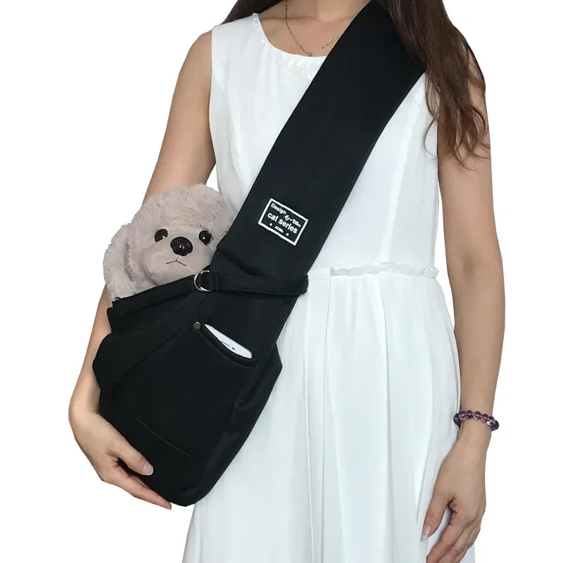 👜 Hands-Free Pet Sling Carrier – Stylish Cross-Body Bag for Small Pets