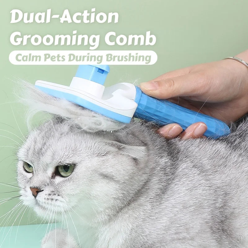 🐾 Grooming Shedding Brush – One-Push Stainless Steel Tool