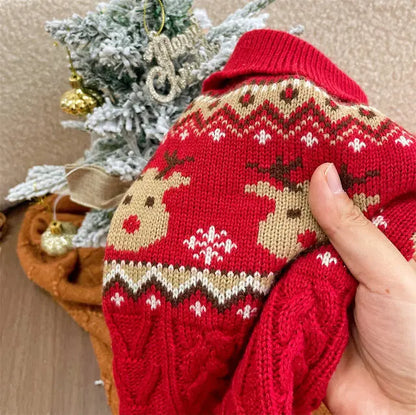 🦌 Elk Christmas Sweater – Festive Knit for Small Pets