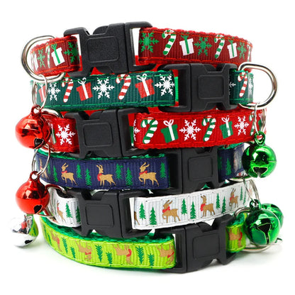 🎄 Christmas Safety Collar – Snowflakes & Trees Design