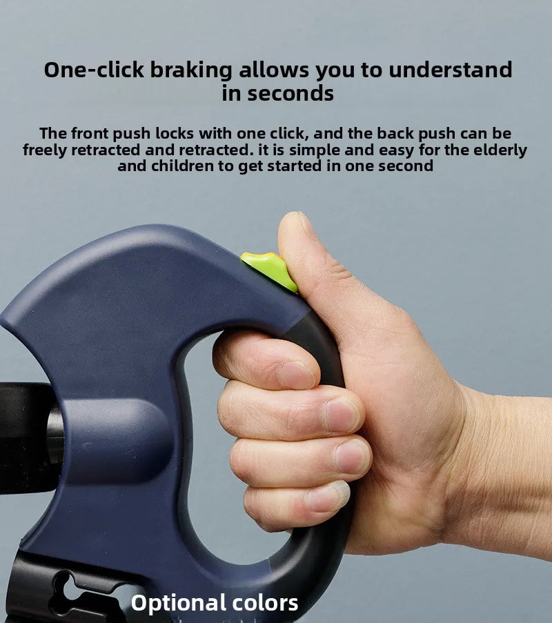 🐕‍🦺 Premium 3M Retractable Double Dog Leash – No-Tangle, Reflective & LED Smart Walking Lead 🌙