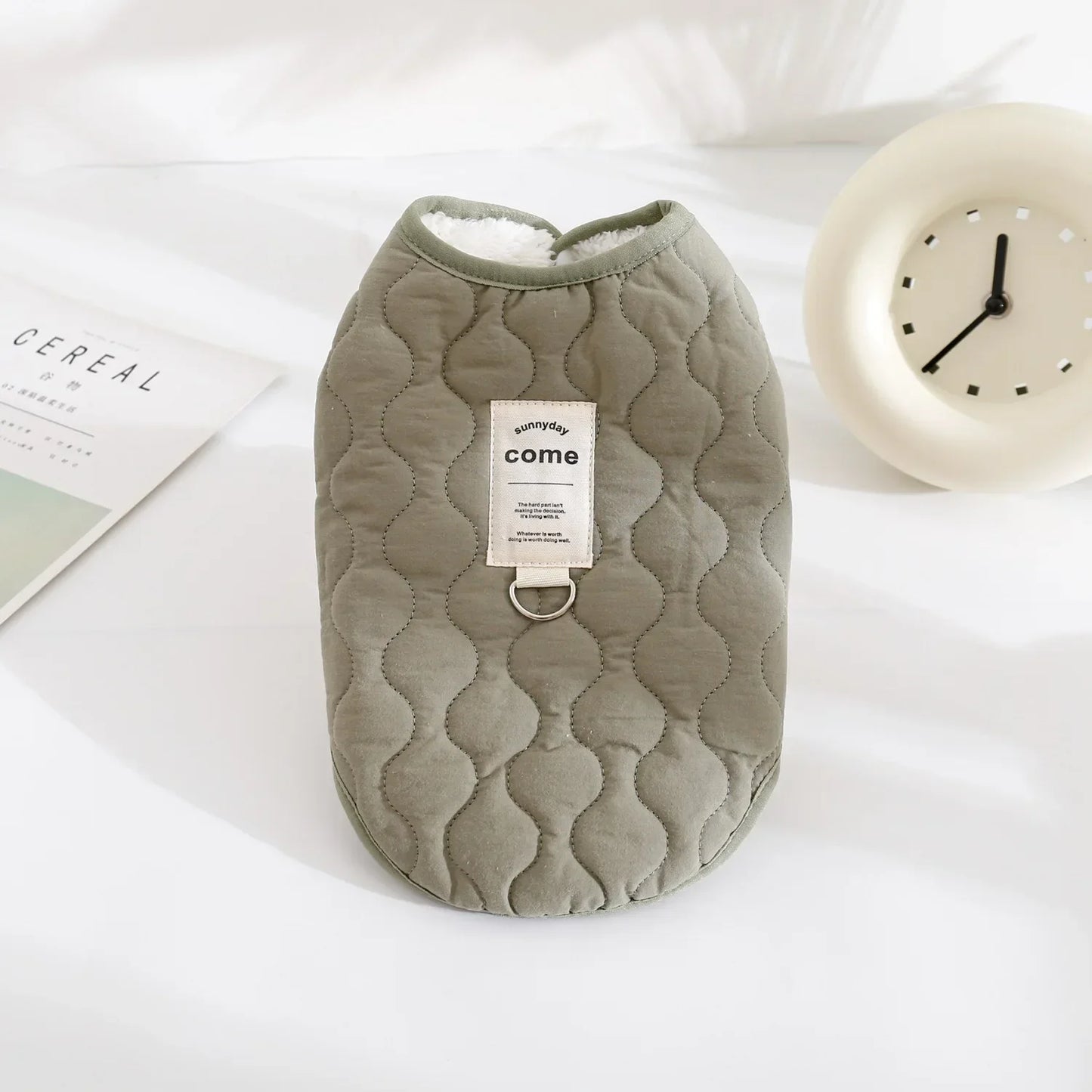 🧥 Winter Warm Dog Coat – Snug Cotton Jacket with D-Ring