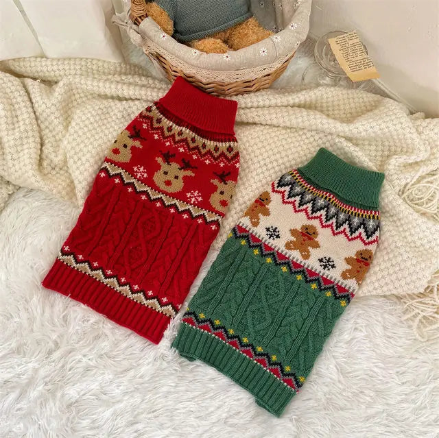 🦌 Elk Christmas Sweater – Festive Knit for Small Pets