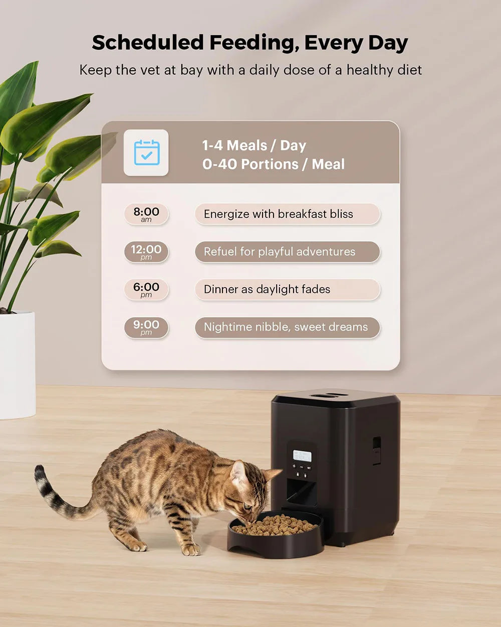 🕒 Smart Automatic Pet Feeder – Timed & Measured Feeding for Cats & Dogs