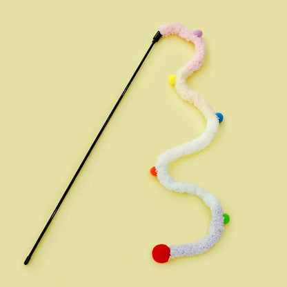 🐱 Feather Teaser Wand – Caterpillar Fun Toy