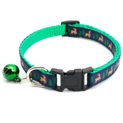 🎄 Christmas Safety Collar – Snowflakes & Trees Design