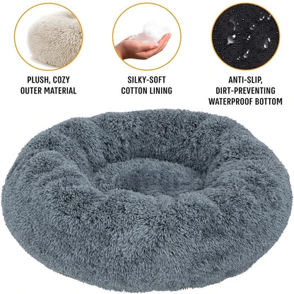🛏️ Plush Round Pet Bed – Ultra Soft & Winter-Warm
