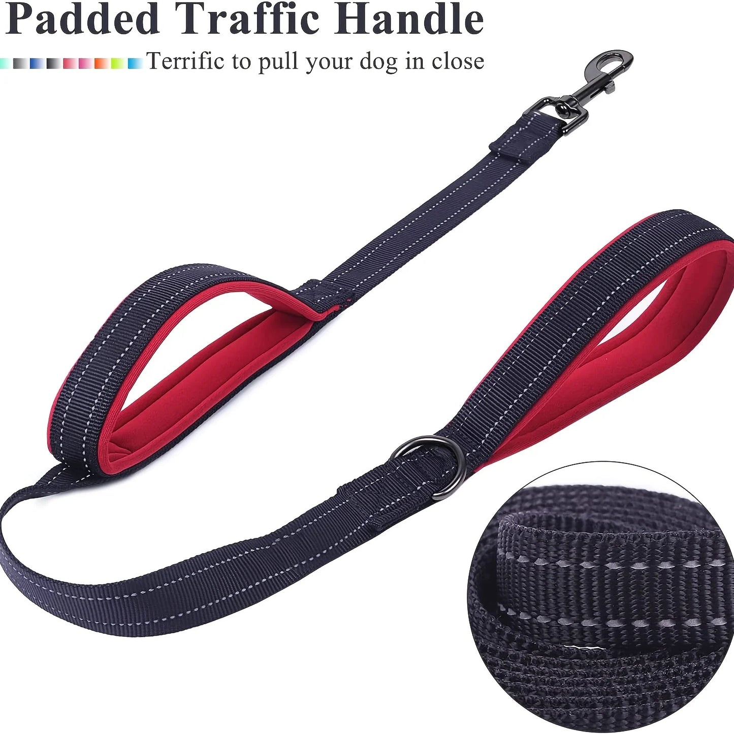🐕 Heavy-Duty Dual Handle Dog Leash – Training & Travel Lead
