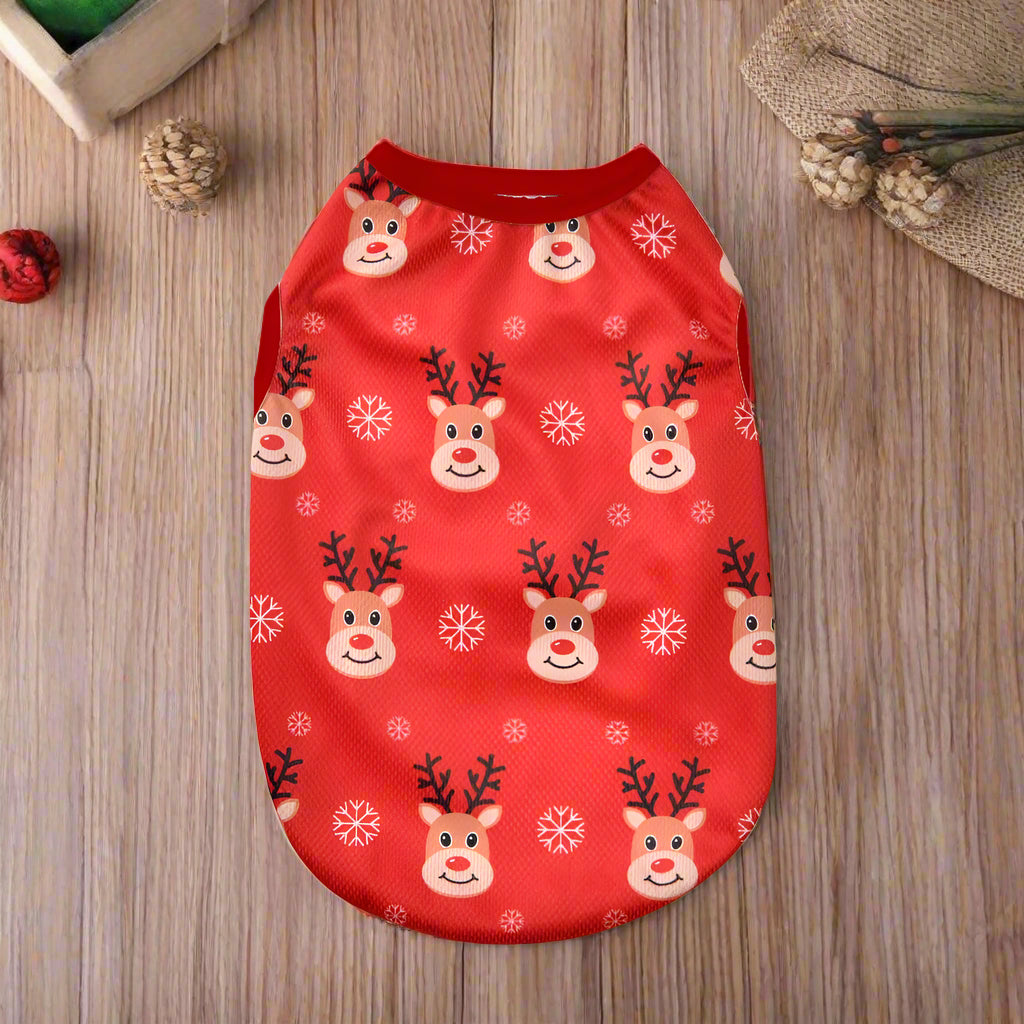 🎉 Christmas Party Vest – Festive Print for Small Pets