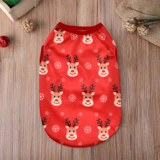 🎉 Christmas Party Vest – Festive Print for Small Pets