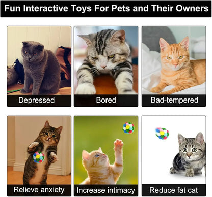 🐱 Sparkle Pom-Pom Balls with Bells