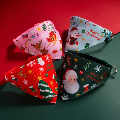 🎅 Christmas Pet Bandana – Santa Scarf for Dogs & Cats