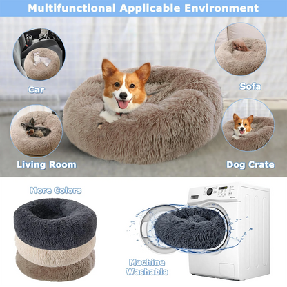 🛏️ Plush Round Pet Bed – Ultra Soft & Winter-Warm