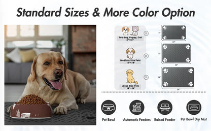 🐾 Waterproof Feeding Mat – Absorbent Placemat for Pet Bowls