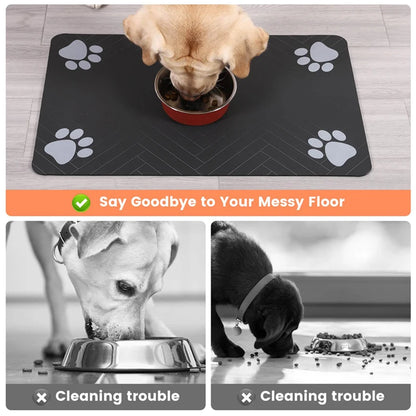 🐾 Waterproof Feeding Mat – Absorbent Placemat for Pet Bowls