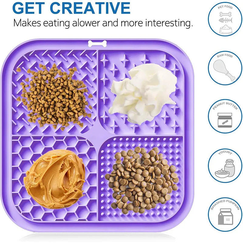 🐾 Silicone Lick & Slow-Feeding Mat with Suction Base