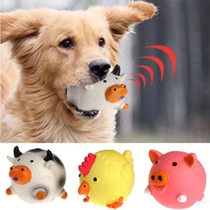 🔊 Vocal Pet Toy – Squeaky Animal Sound Ball