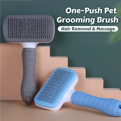 🐾 Grooming Shedding Brush – One-Push Stainless Steel Tool