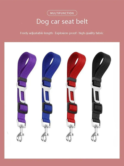 🚗 Adjustable Dog Seat Belt – Secure Car Harness for Dogs