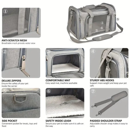 👜 Ventilated Pet Carrier Bag – Airline Approved Travel