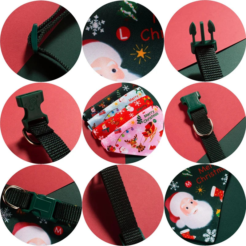 🎅 Christmas Pet Bandana – Santa Scarf for Dogs & Cats