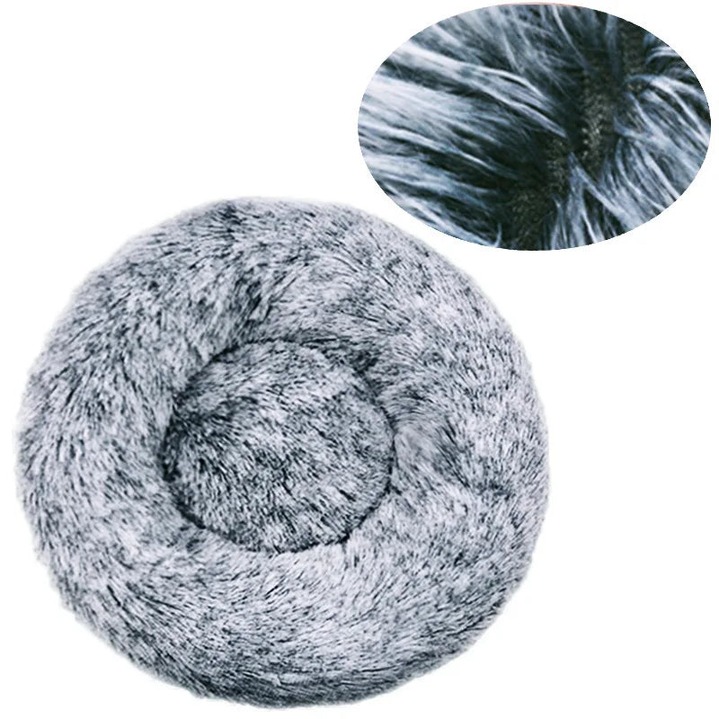 🛏️ Plush Round Pet Bed – Ultra Soft & Winter-Warm