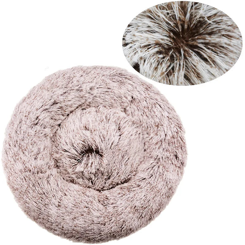 🛏️ Plush Round Pet Bed – Ultra Soft & Winter-Warm