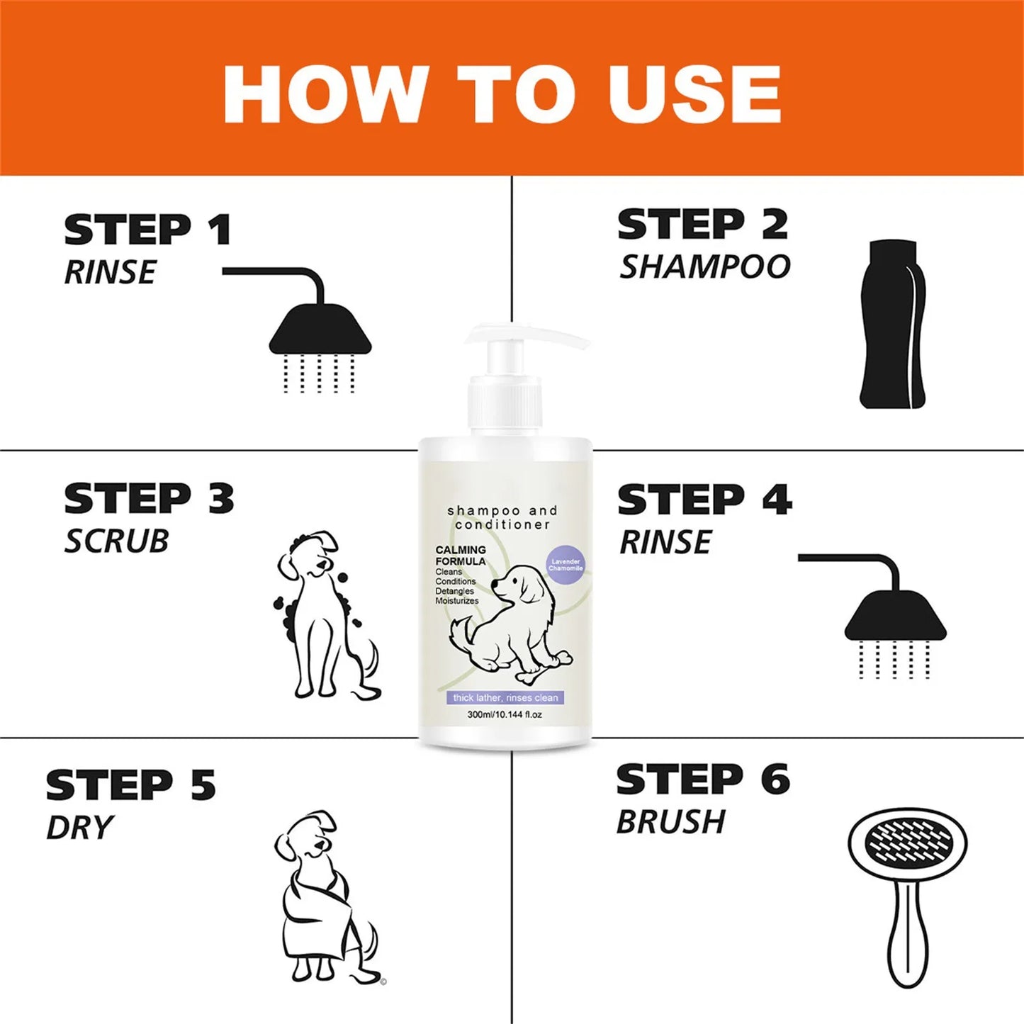 🐶 Calming Dog Shampoo – 4 in 1