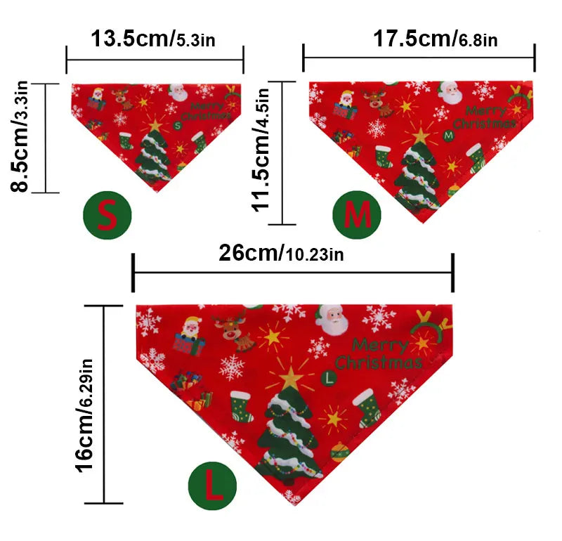 🎅 Christmas Pet Bandana – Santa Scarf for Dogs & Cats