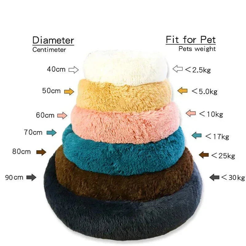 🛏️ Plush Round Pet Bed – Ultra Soft & Winter-Warm