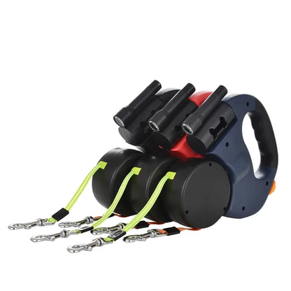 🐕‍🦺 Premium 3M Retractable Double Dog Leash – No-Tangle, Reflective & LED Smart Walking Lead 🌙