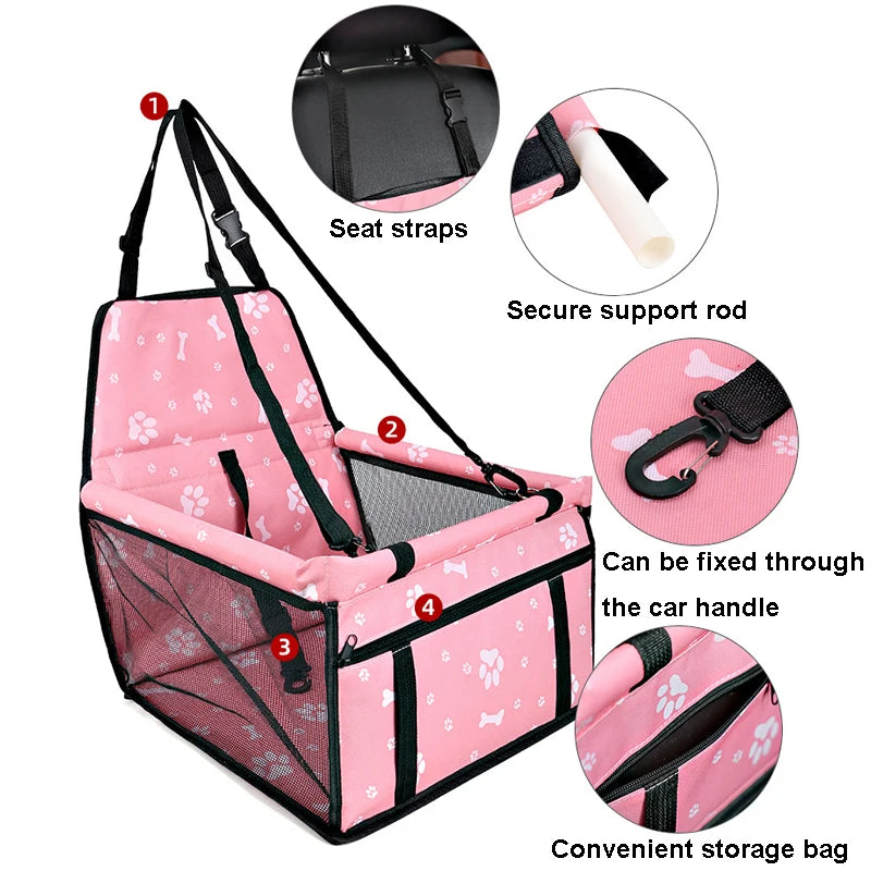 🚗 Foldable Pet Car Seat – Safe & Cosy Booster