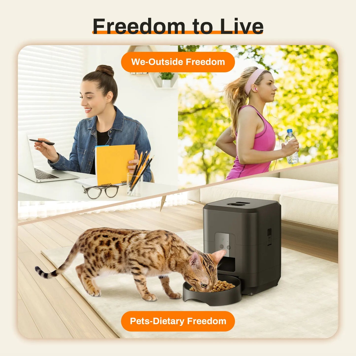 🕒 Smart Automatic Pet Feeder – Timed & Measured Feeding for Cats & Dogs
