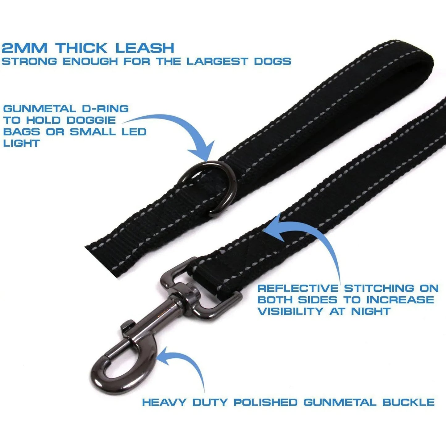 🐕 Heavy-Duty Dual Handle Dog Leash – Training & Travel Lead
