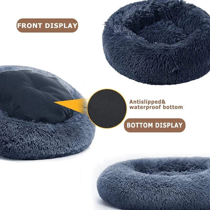 🛏️ Plush Round Pet Bed – Ultra Soft & Winter-Warm