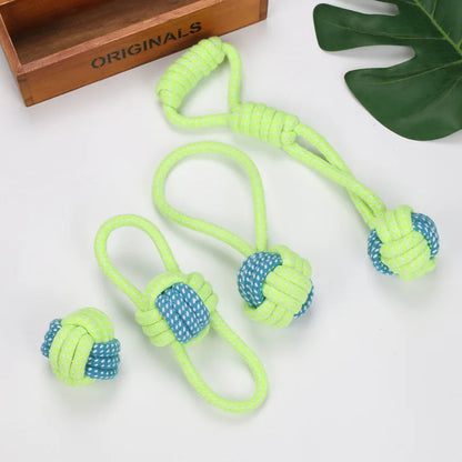 🦴 Rope Ball Chew Toy – Durable Cotton Tugger 🧵