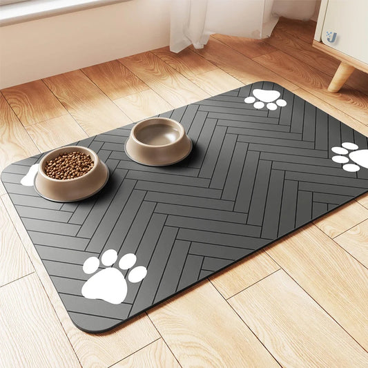 🐾 Waterproof Feeding Mat – Absorbent Placemat for Pet Bowls