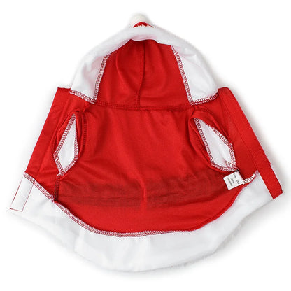 🎅 Pet Santa Coat – Hooded Christmas Jacket for Small Dogs & Cats