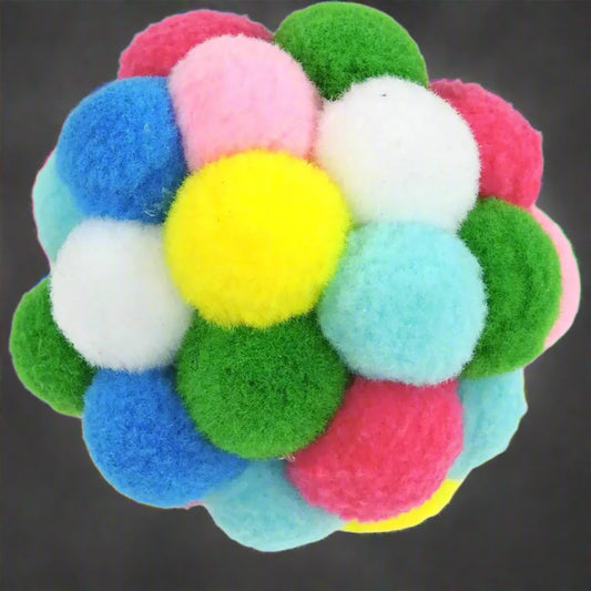 🐱 Sparkle Pom-Pom Balls with Bells