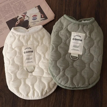 🧥 Winter Warm Dog Coat – Snug Cotton Jacket with D-Ring
